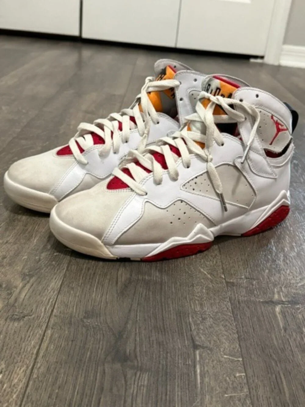 Nike Air Jordan 7 Hare CDP Retro Countdown 2007 Size 10 White Red 394775-102